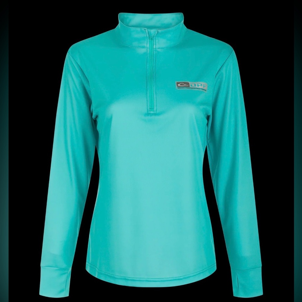 Drake Performance Fishing DPF Teal Quarter Zip Pullover S